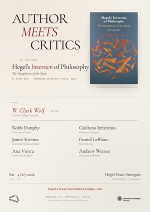 Poster: Author Meets Critics on Hegel’s Inversion of Philosophy
